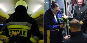 Strażak oświadczył się w samolocie 
