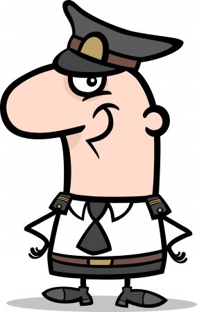 Cartoon Illustration of Funny Policeman Profession Occupation